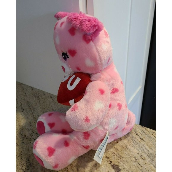 Build a Bear Huggable Hearts Pink Kitty Plush Toy Valentine’s I Love You Heart - Picture 2 of 12